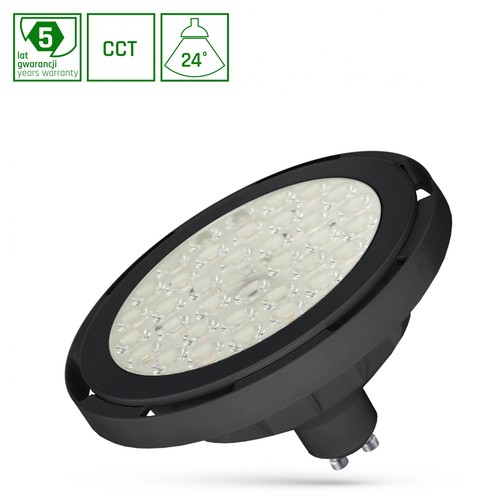 Ar111 LED 8,5W GU10 - 230V, 24°, CCT, schwarz, Spectrum