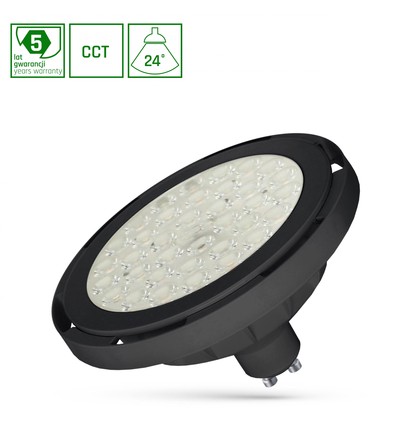 Ar111 LED 8,5W GU10 - 230V, 24°, CCT, schwarz, Spectrum