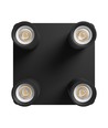 Deckenleuchte mit 2x2 Spots, GU10 - Schwarz, IP20 Innenbereich, ohne Leuchtmittel