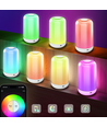 Wiederaufladbare RGB+CCT LED Tisch-/Nachtlampe - Bluetooth, Weiß, Touch-dimmbar, IP20 Innenbereich
