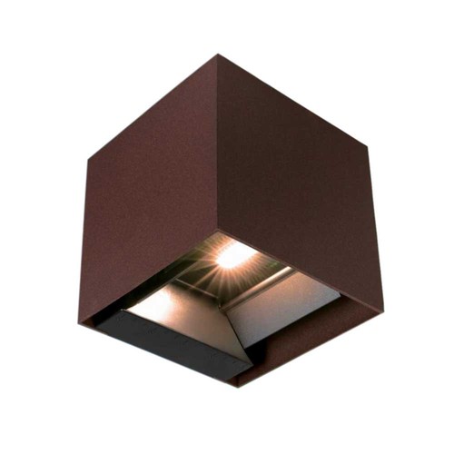 9W LED Solar-Wandleuchte - IP65, CCT, 3 Lichtfarben, PIR-Sensor, Cortenfarbenes Gehäuse