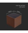 9W LED Solar-Wandleuchte - IP65, CCT, 3 Lichtfarben, PIR-Sensor, Corten-Gehäuse