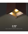 9W LED Solar-Wandleuchte - IP65, CCT, 3 Lichtfarben, PIR-Sensor, Corten-Gehäuse