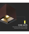 9W LED Solar-Wandleuchte - IP65, CCT, 3 Lichtfarben, PIR-Sensor, Corten-Gehäuse