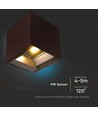 9W LED Solar-Wandleuchte - IP65, CCT, 3 Lichtfarben, PIR-Sensor, Corten-Gehäuse
