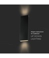 8W LED Wandleuchte mit Up/Down Licht - 140lm/W, IP65, schwarz, 4000K, rechteckig, inkl. Leuchtmittel