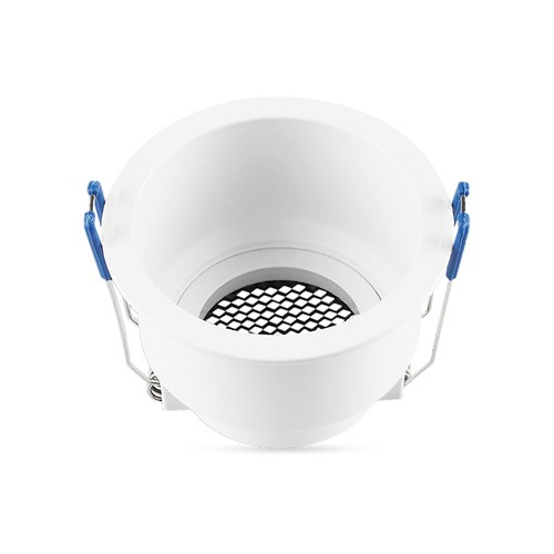 GU10 Einbaustrahler - Rund, weiß, Aluminium, Honeycomb, Anti-Glare, IP20, Loch: Ø8 cm, Maße: Ø9 cm