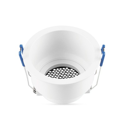 GU10 Einbaustrahler - Rund, weiß, Aluminium, Honeycomb, Anti-Glare, IP20, Loch: Ø8 cm, Maße: Ø9 cm