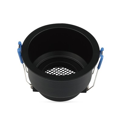 VT-9001RD Lampenfassung GU10 - Aluminium, Wabengitter, tiefe Blendfreiheit, schwarz rund