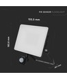 10W LED-Flutlicht mit Sensor - 120lm/W, schwarz, IP65 Außenbereich