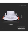 7W Ø8,8cm LED Einbaustrahler - Lochausschnitt: Ø6,8 cm, Maße: Ø8,8 cm, CCT - 3 Lichtfarben