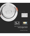 7W Ø8,8cm LED Einbaustrahler - Lochausschnitt: Ø6,8 cm, Maße: Ø8,8 cm, CCT - 3 Lichtfarben