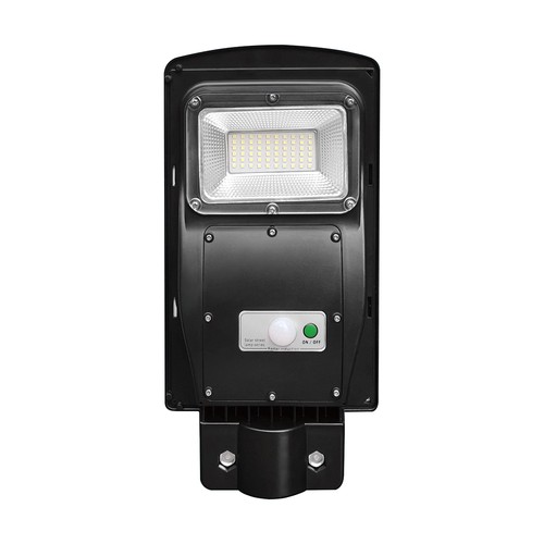Solar-Straßenlaterne 6W mit Sensor - Fernbedienung, schwarz, 800lm, IP65