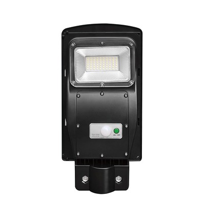 Solar-Straßenlaterne 6W mit Sensor - Fernbedienung, schwarz, 800lm, IP65