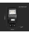 Solar-Straßenlaterne 6W mit Sensor - Fernbedienung, schwarz, 800lm, IP65
