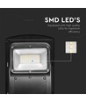 Solar-Straßenlaterne 6W mit Sensor - Fernbedienung, schwarz, 800lm, IP65