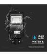 Solar-Straßenlaterne 6W mit Sensor - Fernbedienung, schwarz, 800lm, IP65