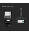 Solar-Straßenlaterne 6W mit Sensor - Fernbedienung, schwarz, 800lm, IP65