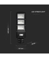 12W Solar LED Straßenleuchte - 1200lm, IP65, 6000K, schwarz, inkl. Solarpanel und Batterie