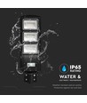 12W Solar LED Straßenleuchte - 1200lm, IP65, 6000K, schwarz, inkl. Solarpanel und Batterie