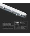 120cm 36W wasserdichte komplette LED Wannenleuchte mit Sensor - 120lm/W, IP65, milchige Abdeckung, Edelstahl-Clips