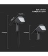 1,3W LED Solar Garten-Spot mit Erdspieß - CCT einstellbar, IP65, Solar Gartenlampe