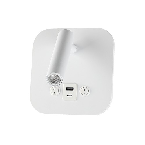 8W LED Bett-Wandleuchte mit USB/PD Ladefunktion - CREE Chip, 3000K, weiß, inkl. Leuchtmittel