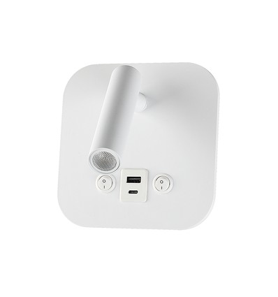 8W LED Bett-Wandleuchte mit USB/PD Ladefunktion - CREE Chip, 3000K, weiß, inkl. Leuchtmittel
