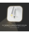8W LED Bett-Wandleuchte mit USB/PD Ladefunktion - CREE Chip, 3000K, weiß, inkl. Leuchtmittel