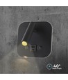 8W LED Bett-Wandleuchte mit USB-Ladefunktion - Schwarz, 3000K, CREE Chip, USB-A und USB-C