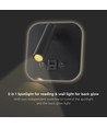 8W LED Bett-Wandleuchte mit USB-Ladefunktion - Schwarz, 3000K, CREE Chip, USB-A und USB-C