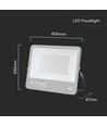 200W LED Fluter mit Samsung Chip - 115lm/W, IP65, schwarz, kaltweiß, Außenbereich