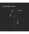 24V LED Gartenstrahler mit Erdspieß - 2W, IP65, schwarz, rund, Außenbereich, Aluminium