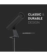 24V LED Gartenstrahler mit Erdspieß - 2W, IP65, schwarz, rund, Außenbereich, Aluminium