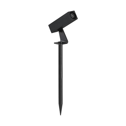 24V LED-Gartenstrahler mit Erdspieß - 2W, IP65, schwarz, quadratisch, Außenbereich, Aluminium