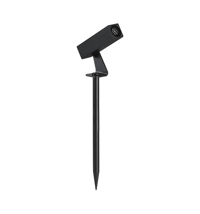 24V LED-Gartenstrahler mit Erdspieß - 2W, IP65, schwarz, quadratisch, Außenbereich, Aluminium