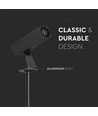 24V LED-Gartenstrahler mit Erdspieß - 2W, IP65, schwarz, quadratisch, Außenbereich, Aluminium
