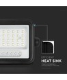 50W Solar LED Fluter - 700lm, CCT 2000K-8000K, Batterieanzeige, schwarz, Außenbereich