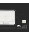 Vt-304w LED-Strahler 300W - mit Solarpanel, CCT:7in1, schwarzes Gehäuse, mit Batteriestatusanzeige, IP65