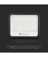 Vt-304w LED-Strahler 300W - mit Solarpanel, CCT:7in1, schwarzes Gehäuse, mit Batteriestatusanzeige, IP65
