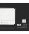 400W Solar LED Fluter, 7-in-1 CCT - IP65, schwarz, LiFePO4 Batterie, inkl. Solarpanel und Batterieanzeige