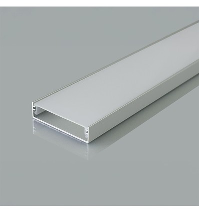2m Aluminiumprofil Montageset - Inkl. Abdeckung, 40x10mm