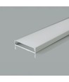 2m Alu Profil für LED Strips - 50x10 mm, silber, matte Abdeckung, für breite Strips bis 48mm