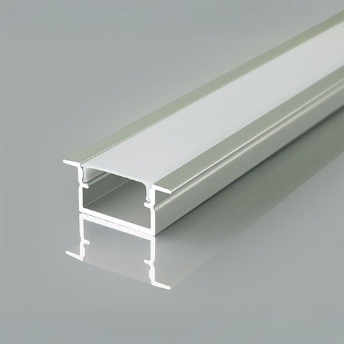 2m Alu-Profil Montageset - Alu-farben, 17x10mm, Einbau, inkl. Abdeckung