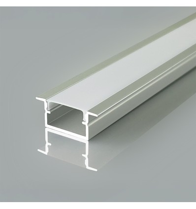 2m Alu-Profil Montageset - Alu-farben, 17x10mm, Einbau, inkl. Abdeckung