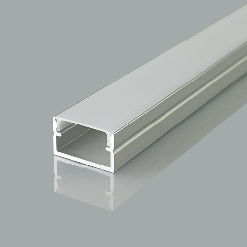 2m Aluminiumprofil Montageset - 17x10mm, inkl. Diffusor und Endkappen, Silber