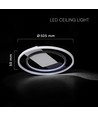 50W LED Deckenleuchte, CCT 3-in-1 - Ø50,5cm, weiß/schwarzer Rand, inkl. Fernbedienung