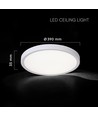 36W LED Deckenleuchte mit Fernbedienung - Ø39cm, CCT 3-in-1, weiß/schwarzer Rand, inkl. Leuchtmittel