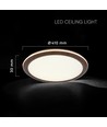 36W LED Deckenleuchte im Holzdesign - Ø41cm, CCT, dimmbar mit Fernbedienung, IP20 Innenbereich