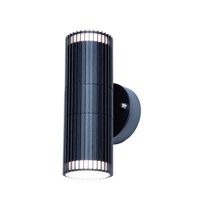 Doppel-Wandleuchte Schwarz mit Up/Down-Licht - Außenbereich